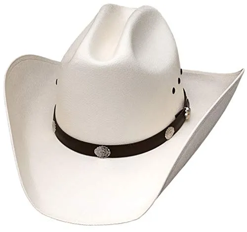 WESTERN EXPRESS Men's Classic Cattleman Off White Straw Cowboy Hat, Adult Size 58 (7 1/4)