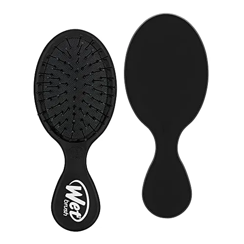 Wet Brush Squirt Detangler Hair Brushes - Black - Mini Detangling Brush with Ultra-Soft IntelliFlex Bristles Glide Through Tangles with Ease - Pain-Free Comb for All Hair Types