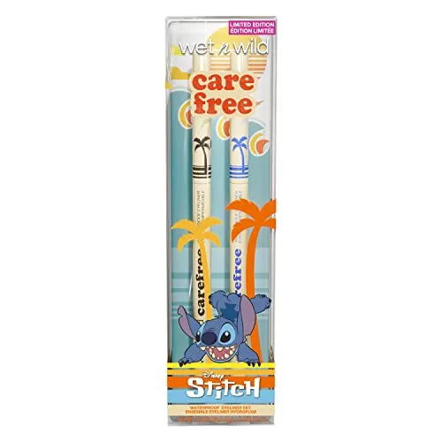 Wet n Wild Disney Lilo And Stitch Carefree Waterproof Eyeliner 2-Piece Set, Black And Blue, 16-Hour Wear