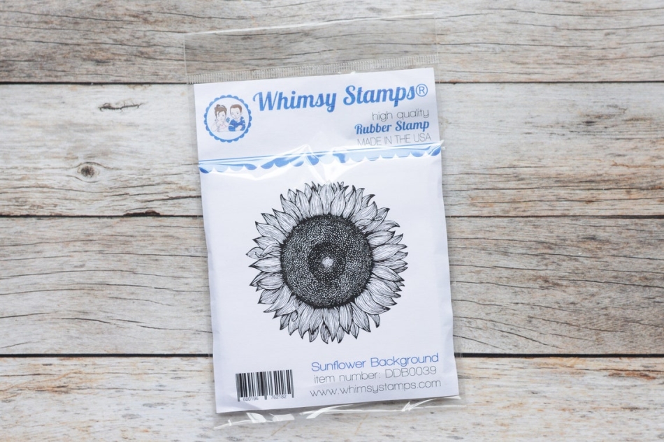 Whimsy Stamps Sunflower Background Cling Red Rubber Stamp