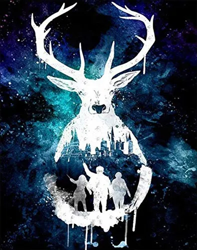 White Deer-5D Diamond Painting Needlework Mosaic DIY Cross Stitch Kit Embroidery for Bedroom Decor Gifts?Full Drill?12X16Inch