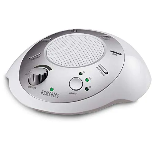 White Noise Sound Machine | Portable Sleep Therapy for Home , Office , Baby & Travel | 6 Relaxing & Soothing Nature Sounds , Battery or Adapter Charging Options , Auto-Off Timer | HoMedics Sound Spa