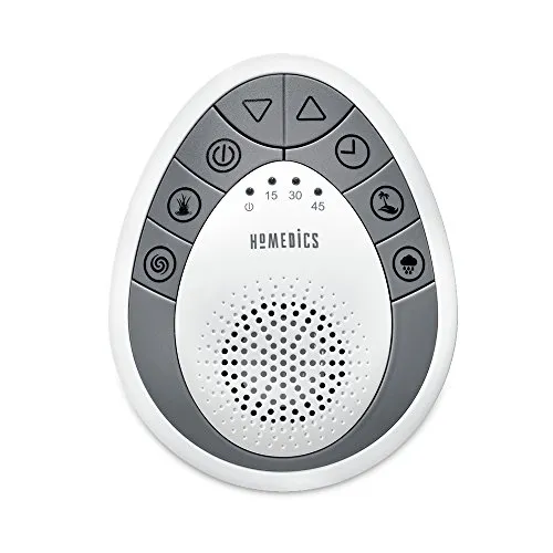 White Noise Sound Machine | Portable Sleep Therapy for Home, Office, Baby & Travel | 4 Relaxing & Soothing Nature Sounds, Battery Operated, Auto-Off Timer | HoMedics