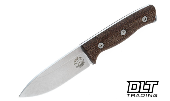 White River Ursus Cub - Natural Burlap Micarta - Stonewashed MagnaCut Blade
