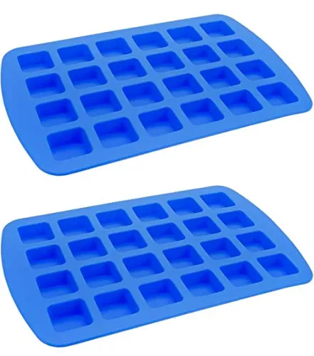 Wilton Bite-Size Brownie Square Silicone Mold, 24-Cavity (Pack of 2)