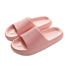 Wimony Pillow Slides Slippers, Super Soft Home Slippers Non-Slip, Slide Shoes Massage Foam Shower Sandal, Unisex Non-Slip Thick Sole, Open Toe, Quick Dry Shower Slippers (Pink, Women6.5-7.5/Men6.5)