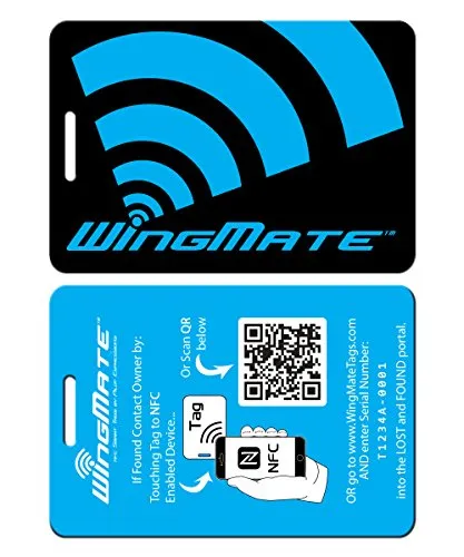 WingMate Traveler Passive Tracking Smart Luggage Tag with web app! (Blue)