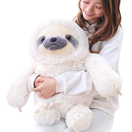 Winsterch Kids Sloth Stuffed Animal Toy Plush Sloth Baby Doll Kids Birthday Gifts,Ivory 19.7 inches