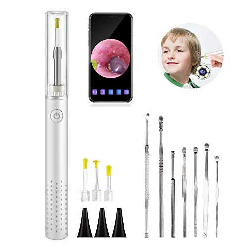 Wireless Otoscope Ear Scope, Ear Wax Removal Tools, 1080P Ear Cleaning Camera, WiFi Wireless Ear Endoscope Compatible with iPhone iPad Android w/ 6 LED Lights