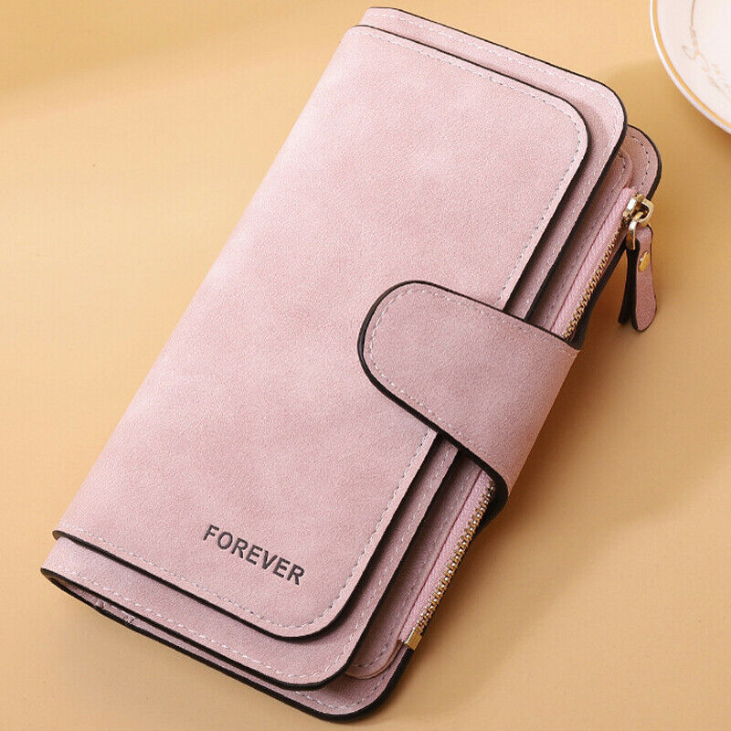 Women's Faux Leather Cute Trifold Wallet Long Clutch Card Holder Forever Love
