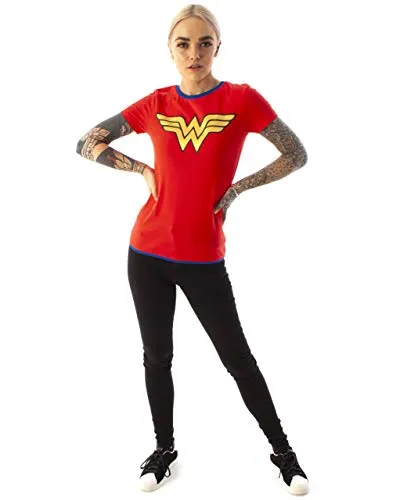 Wonder Woman Metallic Logo Women's T-Shirt, Red, X-Small