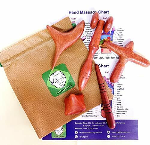 Wood Reflexology Thai Massage Wooden Stick Hand & Foot Tool Massager 6 Pcs Set