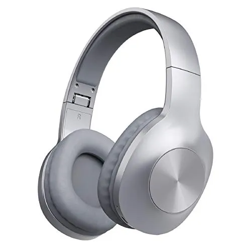 Wsaman Wireless Bluetooth Headphones Over Ear, Wireless Earphones for Work/Travel Headset with Deep Bass Earphones Foldable with Mic Noise Cancellation for Airpods/Android/Gaming/PC Earbuds,White