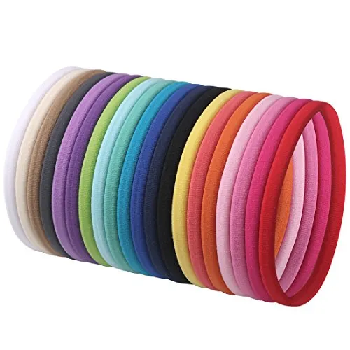 XIMA 40pcs DIY Nylon Headband Baby And Newborn DIY Hairbands for Hair Bows Hair Accessories Soft Elastic Headbands (Mixcolor-40pcs)