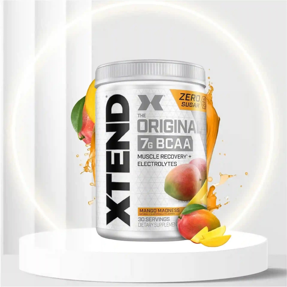 XTEND Original BCAA Powder Mango Madness - Sugar Free Post Workout Muscle Recovery Drink with Amino Acids - 7g BCAAs for Men & Women - 30 Servings