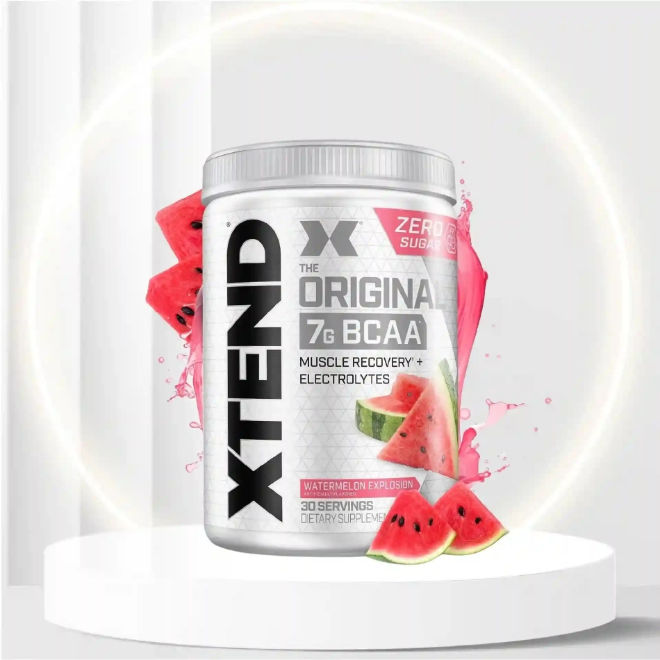 XTEND Original BCAA Powder Watermelon Explosion | Sugar Free Post Workout Muscle Recovery Drink with Amino Acids | 7g BCAAs for Men & Women | 30 Servings