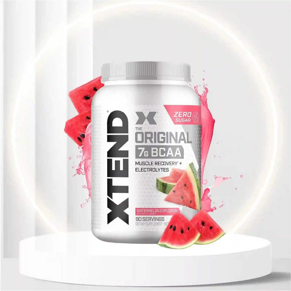 XTEND Original BCAA Powder Watermelon Explosion | Sugar Free Post Workout Muscle Recovery Drink with Amino Acids | 7g BCAAs for Men & Women | 90 Servings