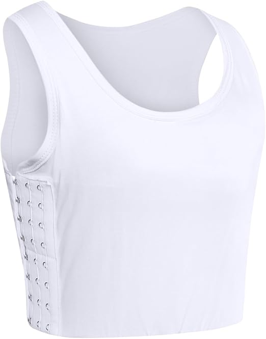 XUJI Transgender FTM Breathable Cotton Elastic Band Colors Chest Binder Tank Top (M-6XL)