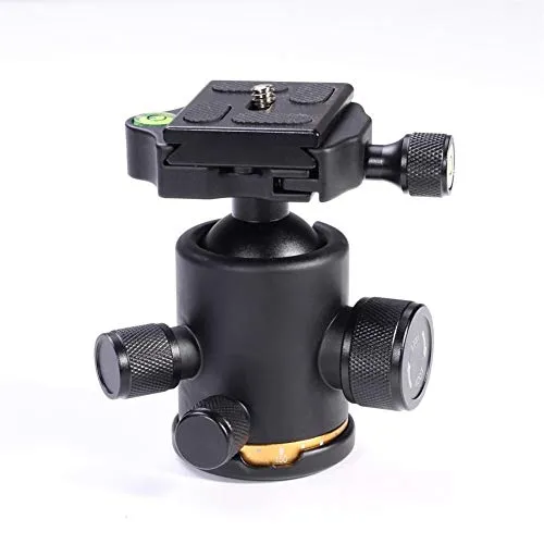 XUSUYUNCHUANG 12Kg Metal Swivel Camera Tripod Ball Head Rocker+1/4 Screw Mount Quick Release Plate