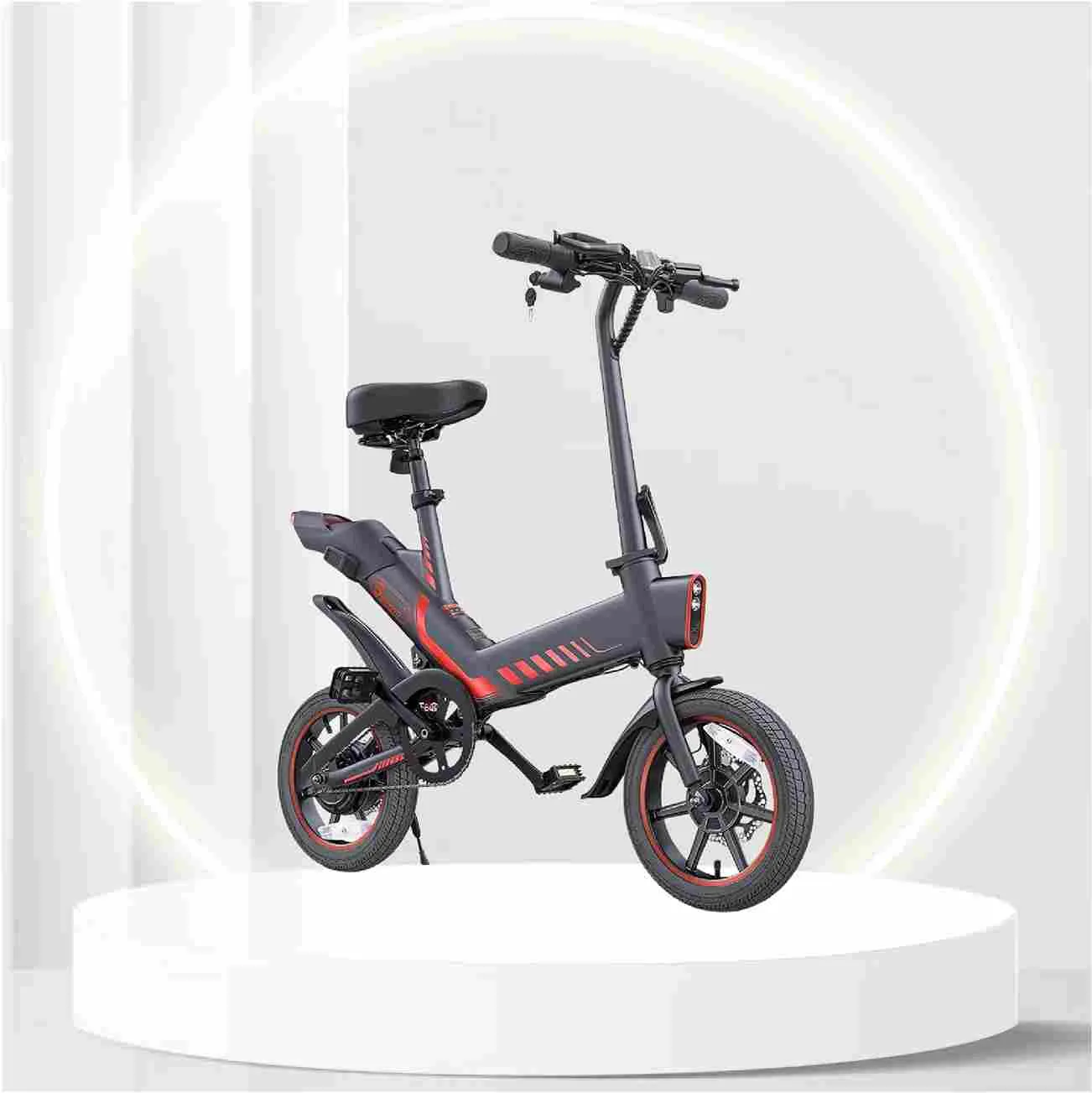 Y1-12 Electric Bicycle, Sailnovo 14'' Electric Bike for Adults and Teenagers with 15.6MPH 26 Miles Folding Electric Bike with Removable 36V 10Ah Lithium-Ion Battery Throttle & Pedal Assist