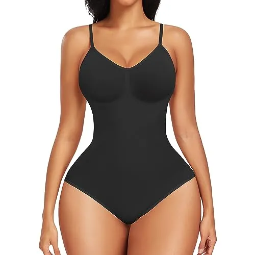 Yefecy Bodysuit Shapewear for Women Tummy Control with Built in Bra Seamless Body Shaper Faja Butt Lifting Sculpting Full Body Shapewear Black M-L