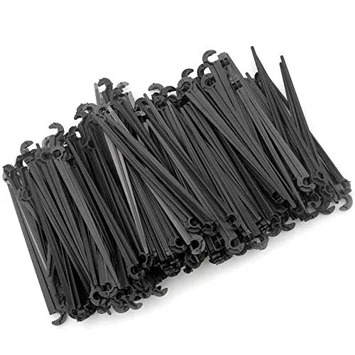 YIZAN Irrigation Drip Support Stakes 1/4 inch Tubing Hose for Vegetable Gardens Flower Beds Herbs Gardens Black 200 Pack