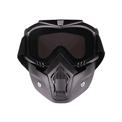 Youc-us Motorcycle Goggles with Detachable Mask,Tactical Airsoft Masks, Tactical Mask Soft Bullet Dart Protective Mirror Face Mask for Nerf - (Grey)