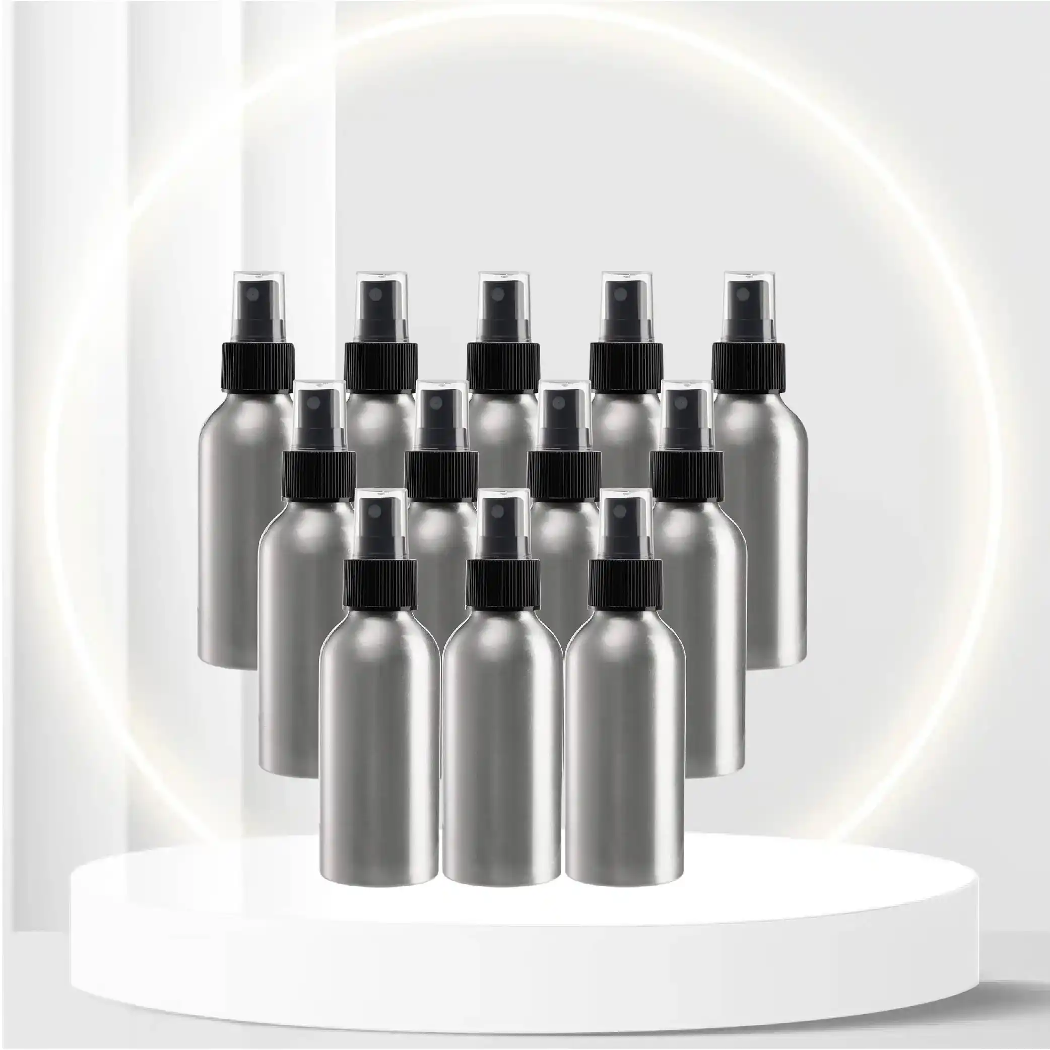 YOUEON 12 Pack 4 Oz Fine Mist Spray Bottles, Aluminum Empty Spray Bottles, Reusable Bottles Small Spray Bottles for Travel, Cosmetic Perfume, Toner, Face Spray, Essential Oil Storage