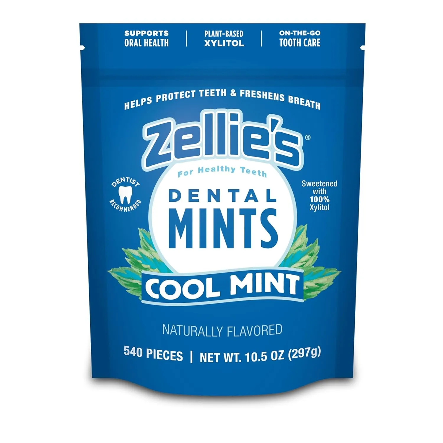 Zellie's | 100% Xylitol Cool Mint Breath Mints | No Aspartame, Gluten Free, Vegan & Kosher (540 Count - Pack of 1)