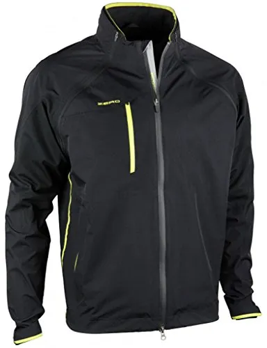 Zero Restriction Men's Pinnacle Traveler Rain Jacket, Black/Fluorescent, Small