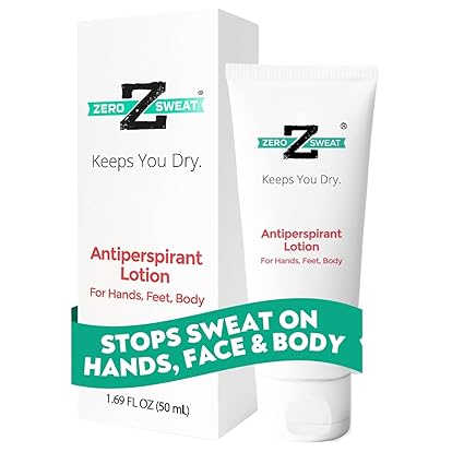 ZeroSweat Antiperspirant 20% Deodorant Lotion | Clinical Strength Hyperhidrosis Treatment - Reduces Face and Body Sweating