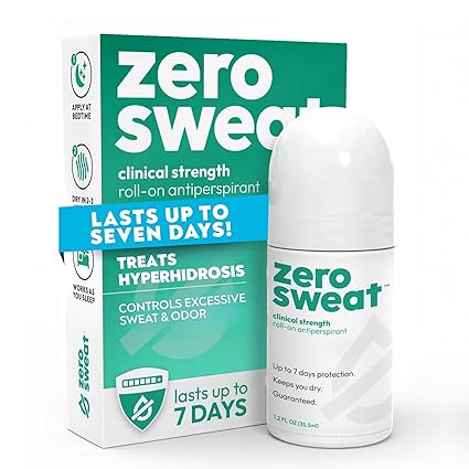 ZeroSweat Antiperspirant Deodorant | Clinical Strength Hyperhidrosis Treatment - Reduces Armpit Sweat 1.2 Fl.Oz (1 Pack)