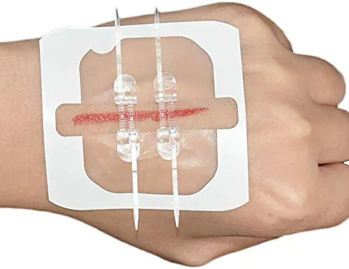 Zip Stitch Sutures 4 Pcs, 2.8 x 2.36 inches, zipstitch Laceration Closures kit Bandages, Zipper Butterfly Band aid Patch for Wounds Care & First Aid (4)