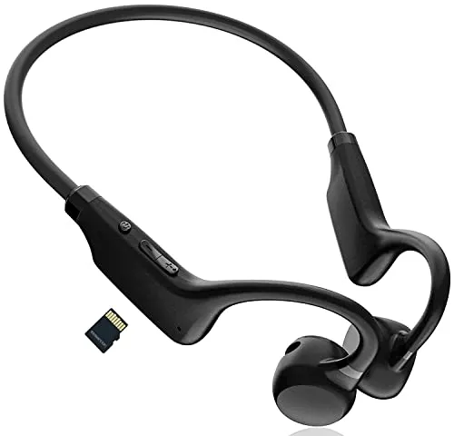ZKAPOR Bone Conduction Headphones, Open Ear Headphones Sports Wireless Earphones, Bluetooth Headphones with Built-in Mic,Up to 8 Hours Playtime,Waterproof Earphones for Running Workouts(Black)